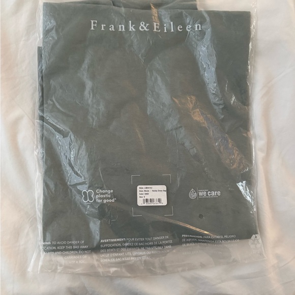 Frank & Eileen Sage Green Long Sleeve Henley Dress. Nicole Style. NWOT. - Picture 2 of 3